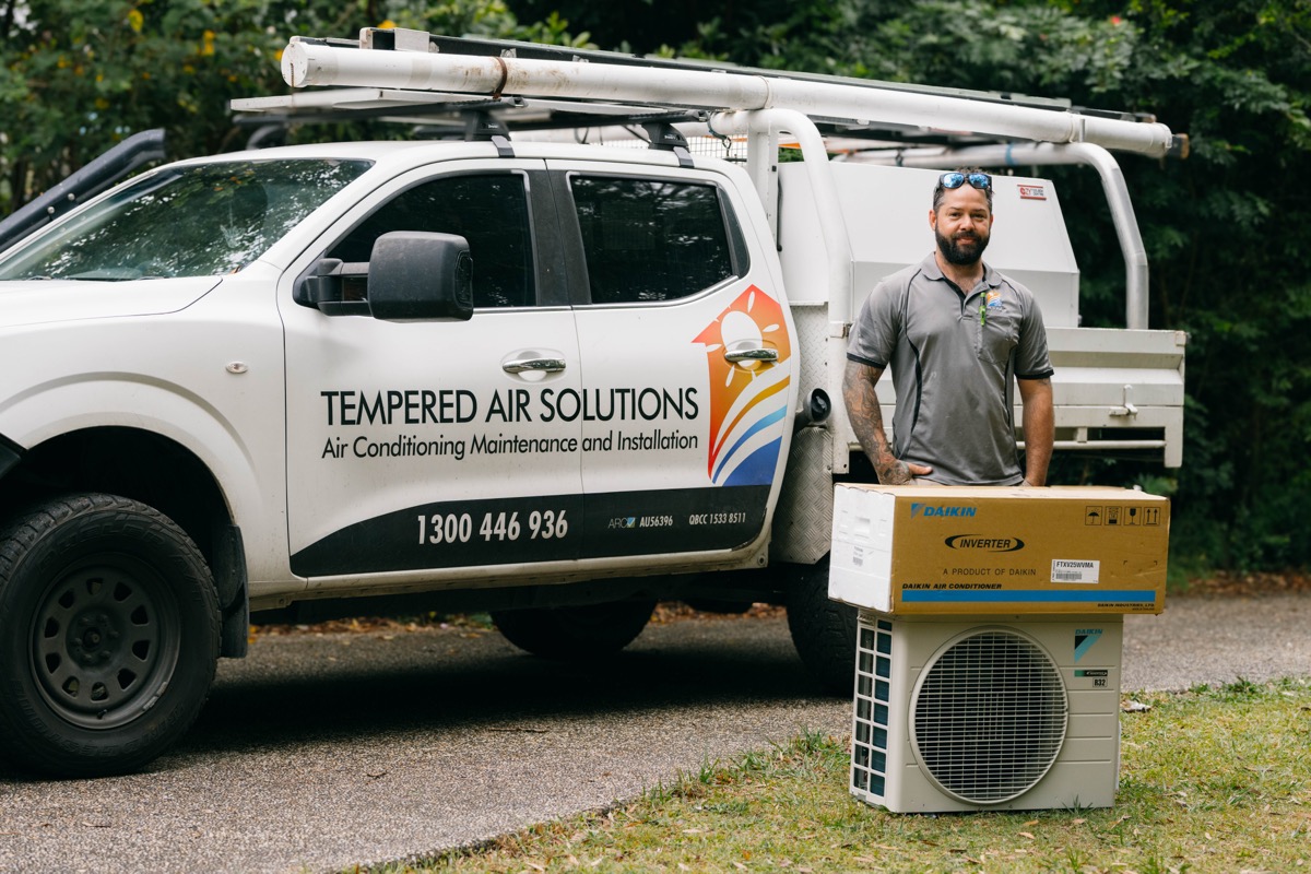 A Tempered Air Solutions technician on the job