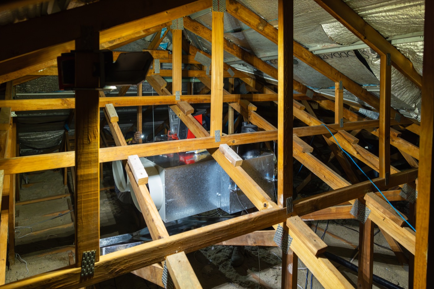 Ducted system installed in a roof space